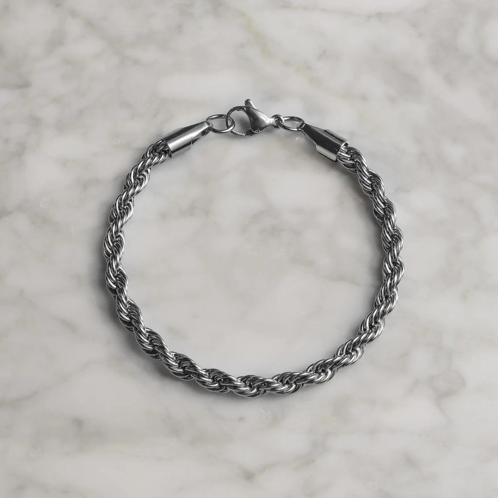 Men’s Silver Rope Bracelet – Stainless Steel Men’s Bracelet